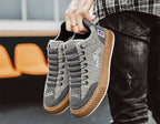 Men's Casual Lace-Up Sneakers with Textured Uppers