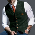Men's Classic Button Front Suit Vest