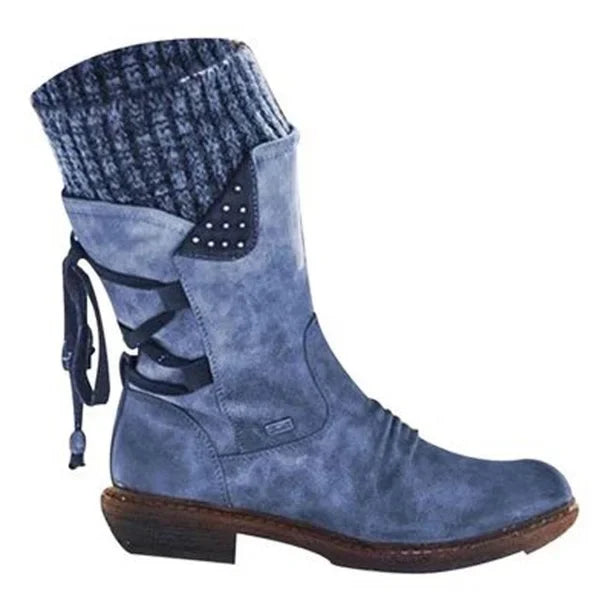 Women's Slouchy Ankle Boots with Side Lacing