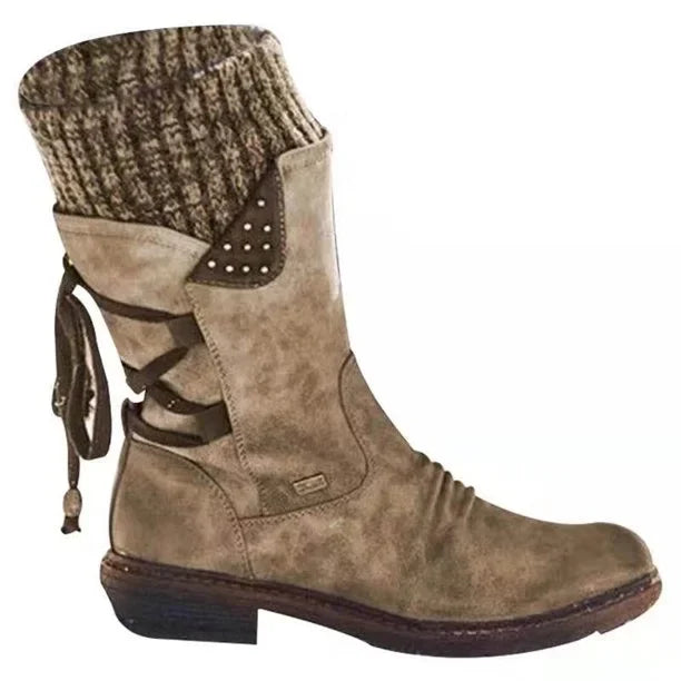 Women's Slouchy Ankle Boots with Side Lacing