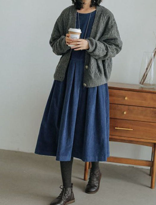 Women’s Long Sleeve Pleated Midi Dress