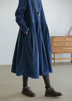Women’s Long Sleeve Pleated Midi Dress