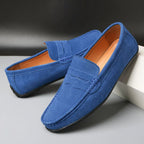 Men's Suede-Look Penny Loafers with Moc Toe