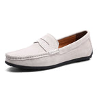 Men's Suede-Look Penny Loafers with Moc Toe
