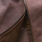 Men's Leather-Look Jacket with Zip Front