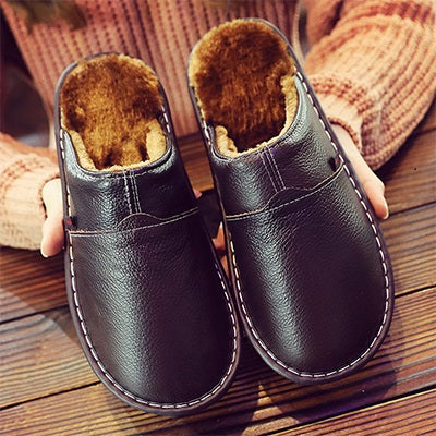 Men's Plush-Lined Slip-On House Slippers