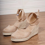 Women's Espadrille Wedge Heels with Ankle Strap