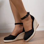 Women's Espadrille Wedge Heels with Ankle Strap