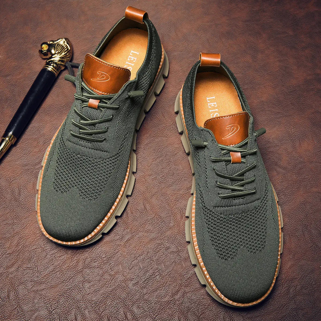 Men's Knit Lace-Up Casual Sneakers
