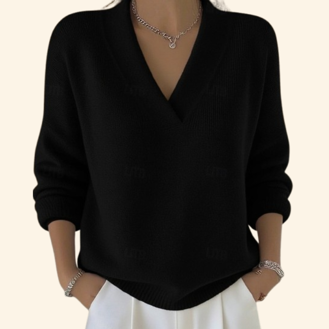 Women's V-Neck Knit Pullover Sweater