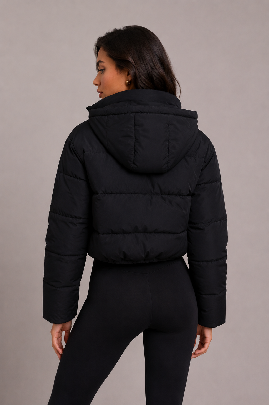 Women's Cropped Quilted Puffer Jacket