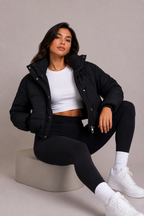 Women's Cropped Quilted Puffer Jacket