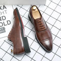 Men's Lace-Up Oxford Dress Shoes with Brogue Detailing