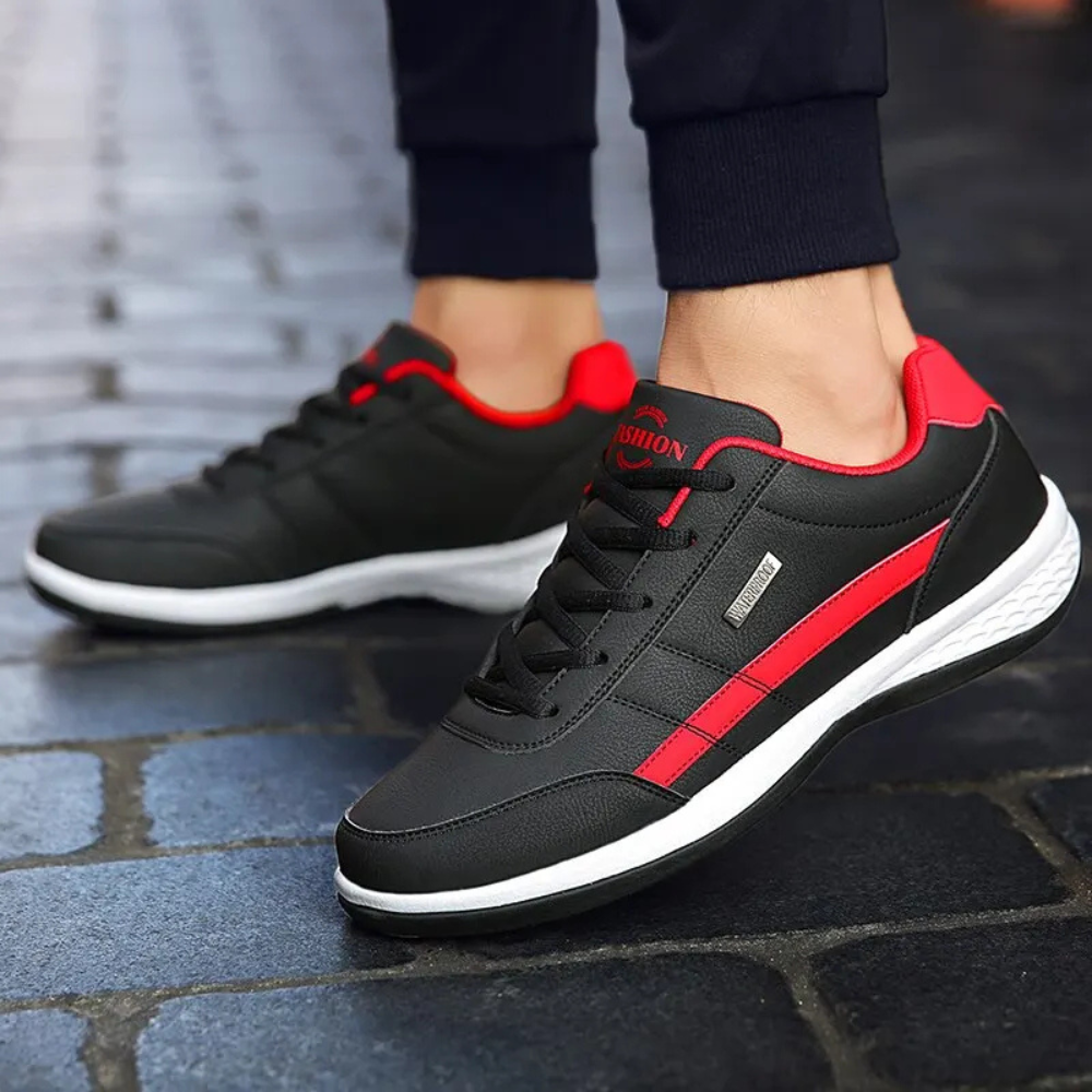 Men's Lace-Up Casual Sneakers with Textured Panels