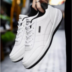 Men's Lace-Up Casual Sneakers with Textured Panels