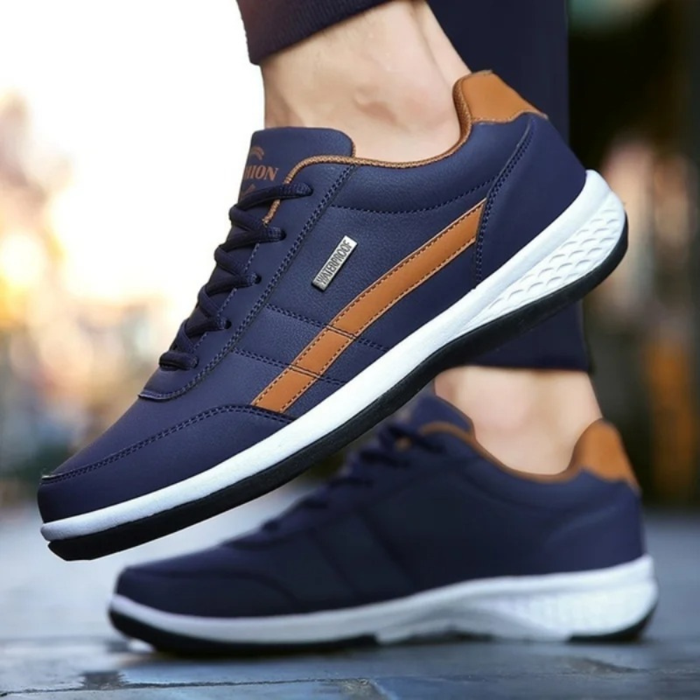 Men's Lace-Up Casual Sneakers with Textured Panels