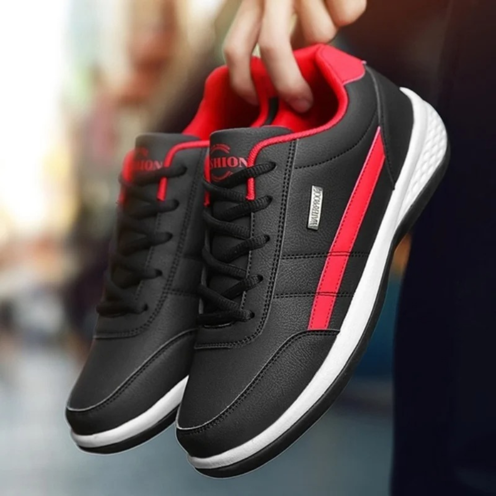Men's Lace-Up Casual Sneakers with Textured Panels