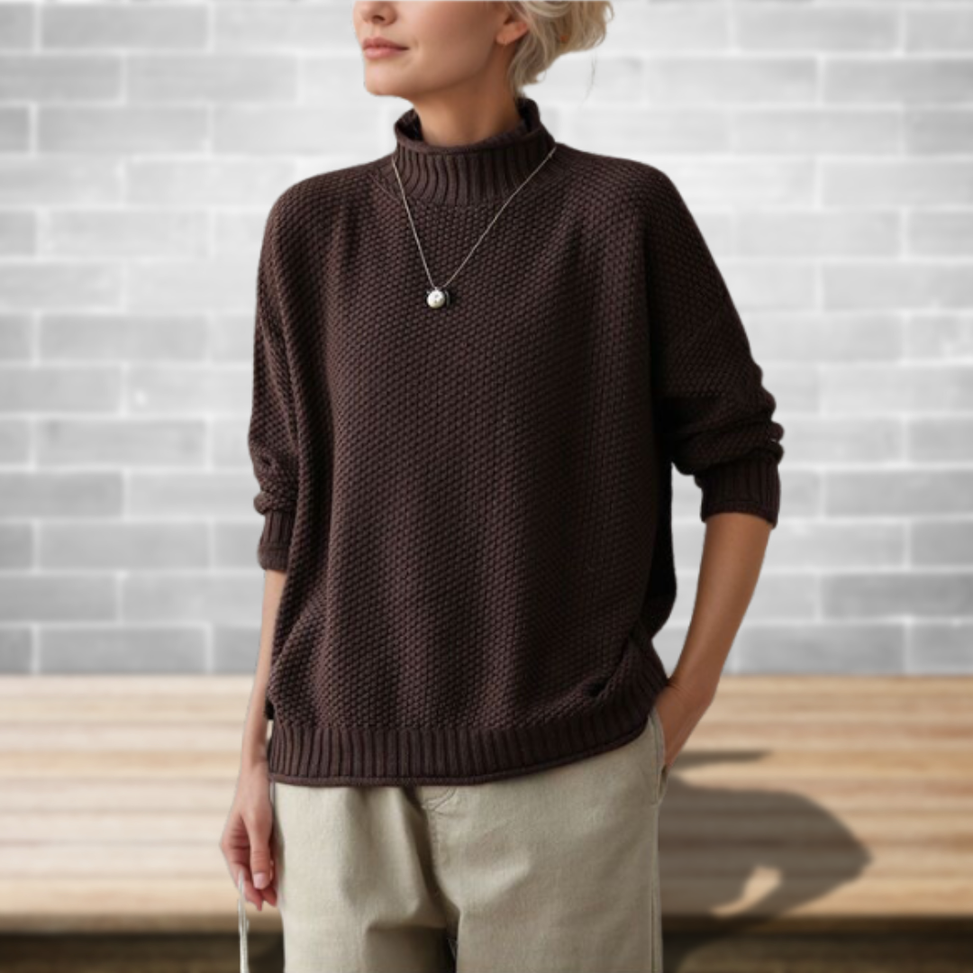 Women's Chunky Knit Turtleneck Oversized Sweater
