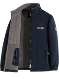 Men's Fleece Zip-Up Jacket with Stand Collar