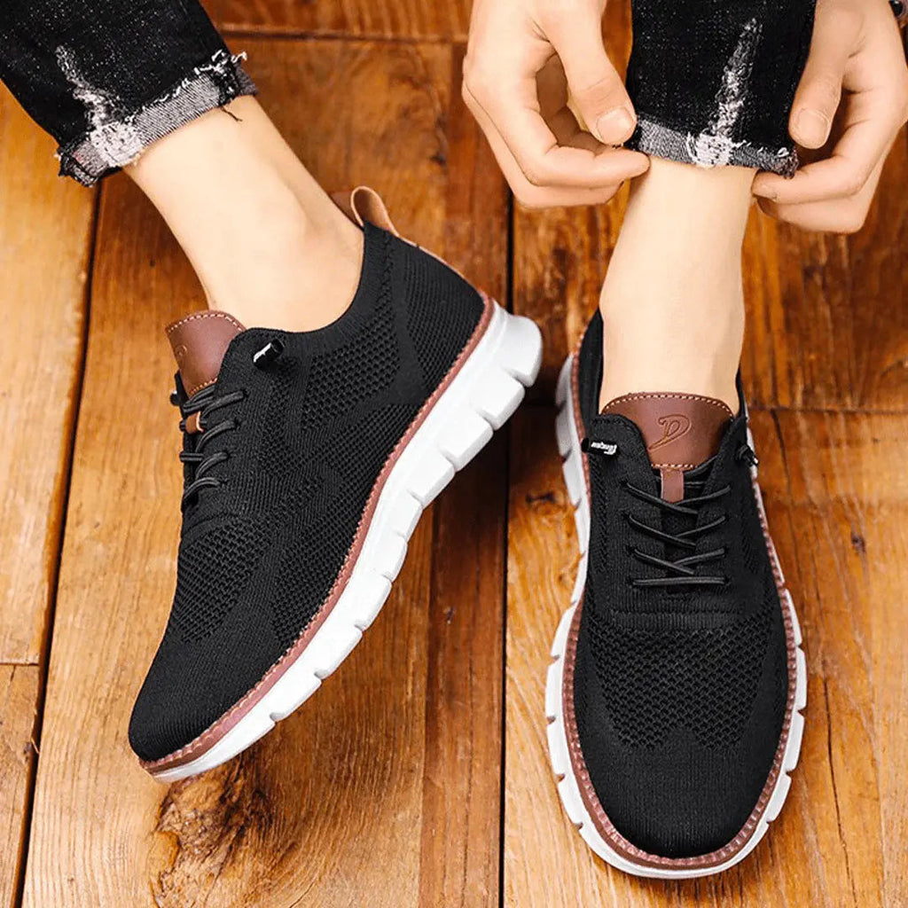 Men's Knit Lace-Up Casual Sneakers
