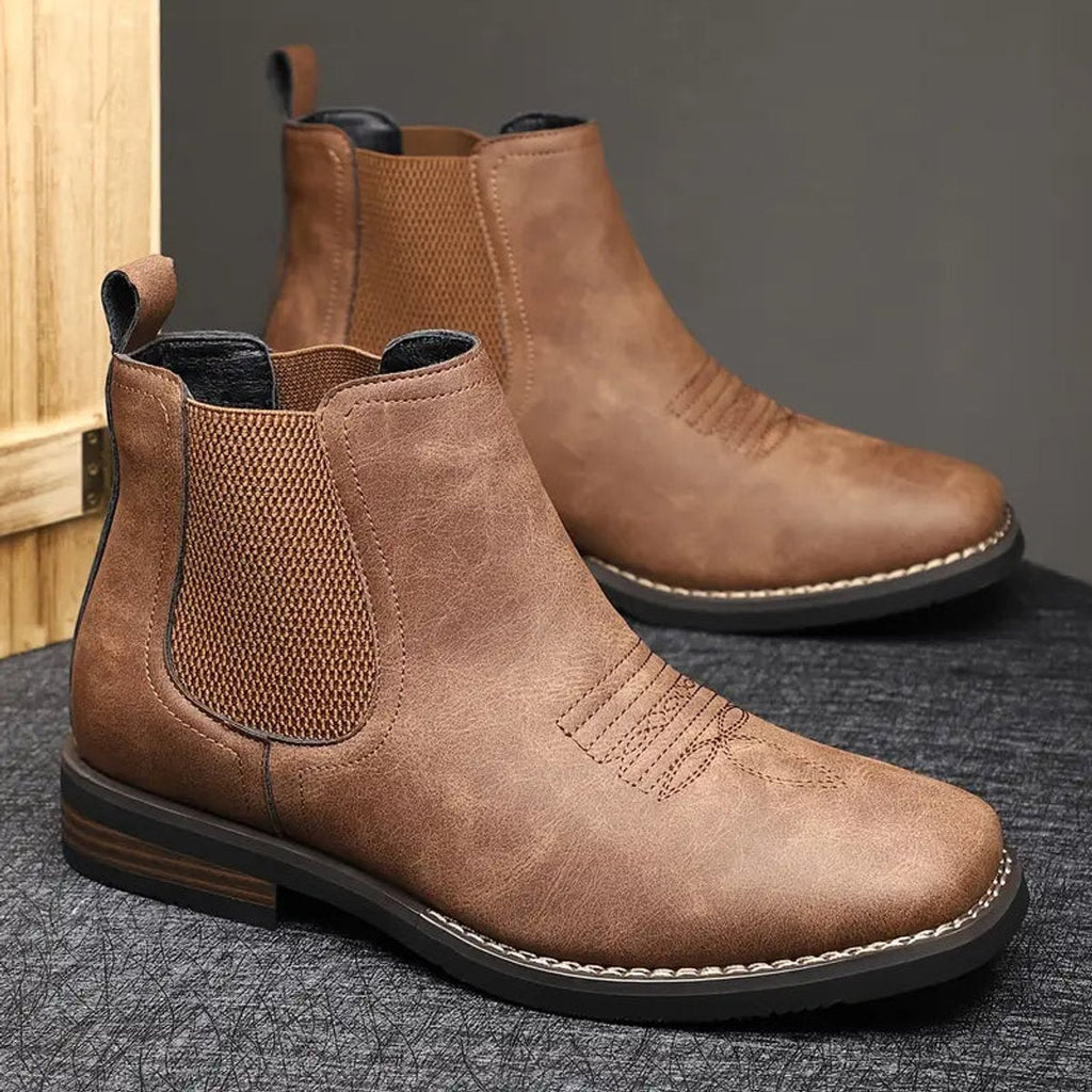 Men's Chelsea Ankle Boots With Elastic Side Panels