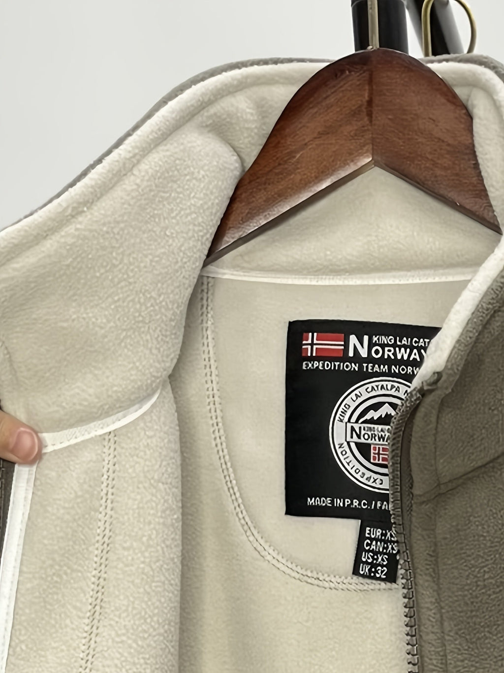 Men's Fleece Zip-Up Jacket with Stand Collar
