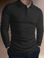 Men’s Textured Long Sleeve Henley Shirt