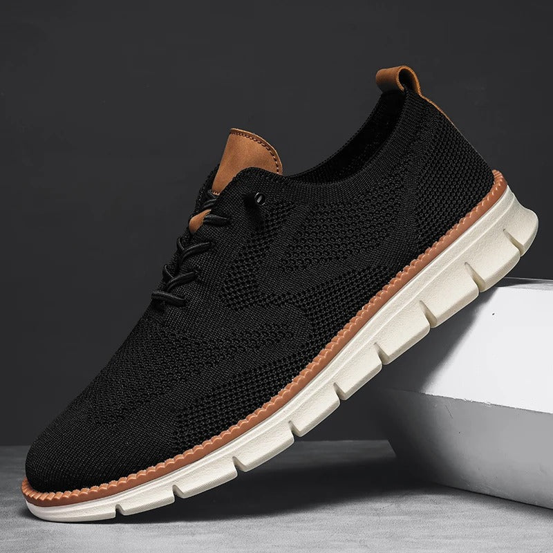 Men's Textured Knit Sneakers with Segmented Soles
