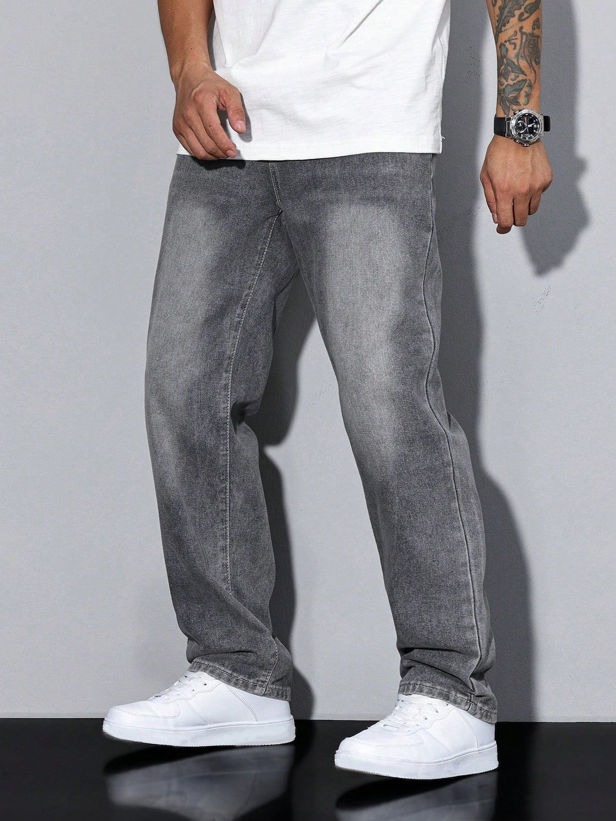 Men's Baggy Jeans with Straight Legs