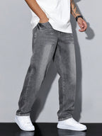Men's Baggy Jeans with Straight Legs