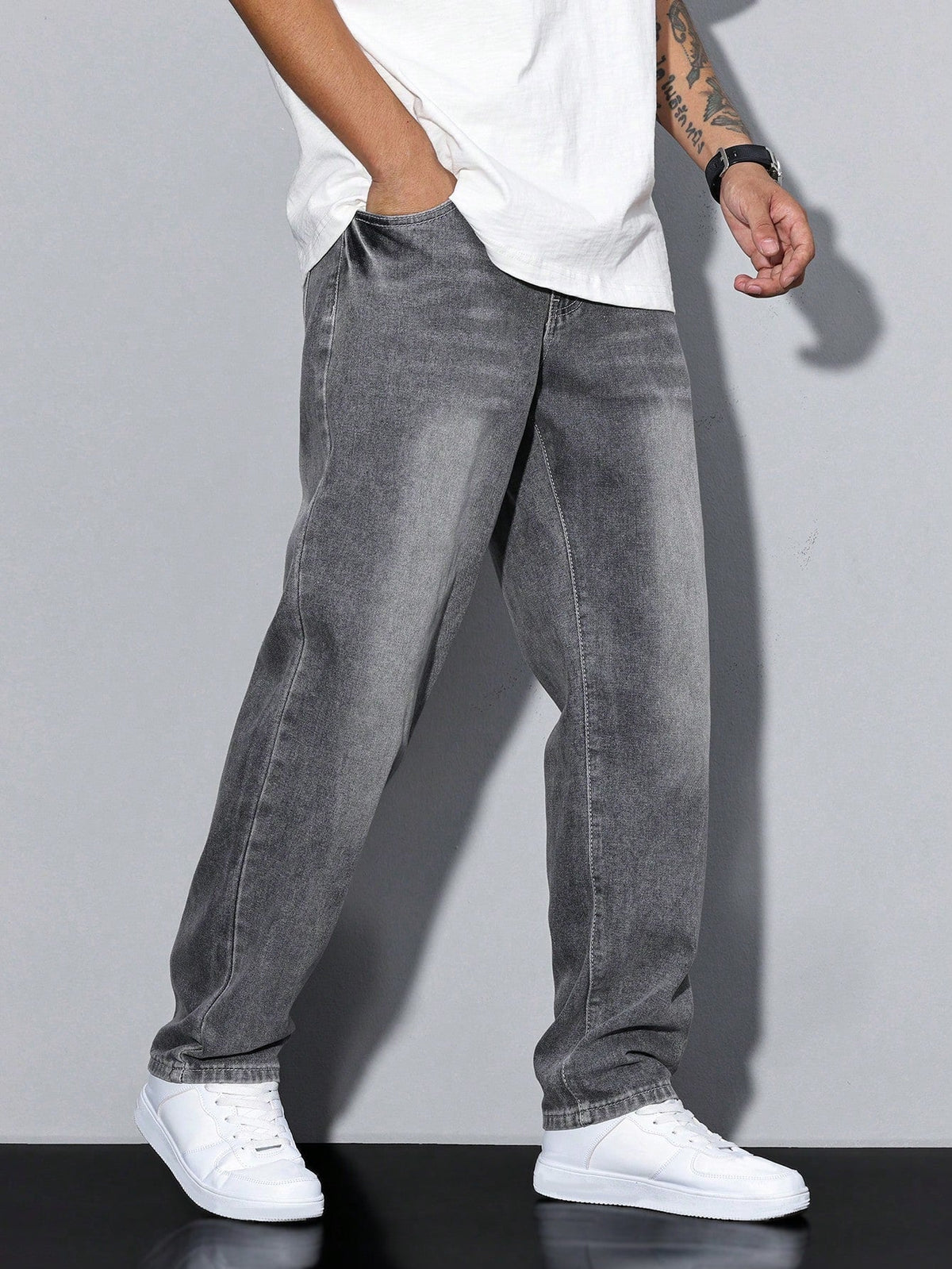 Men's Baggy Jeans with Straight Legs