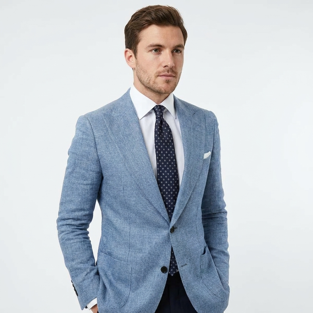 Men's Tailored Blazer with Notched Lapels