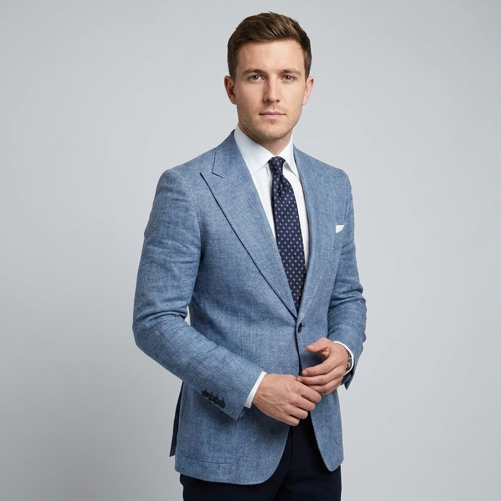 Men's Tailored Blazer with Notched Lapels