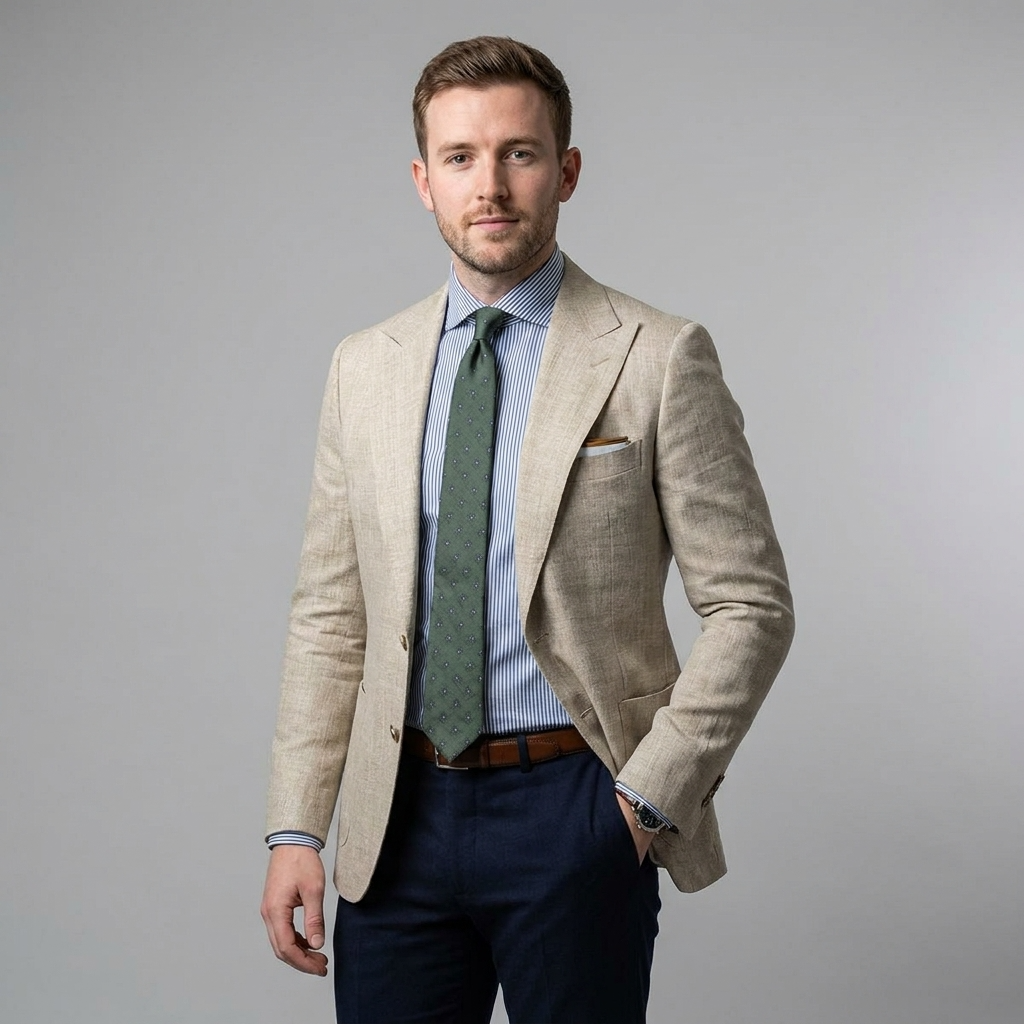Men's Tailored Blazer with Notched Lapels