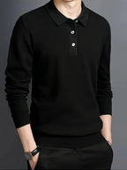 Men’s Long Sleeve Polo Shirt with Buttons