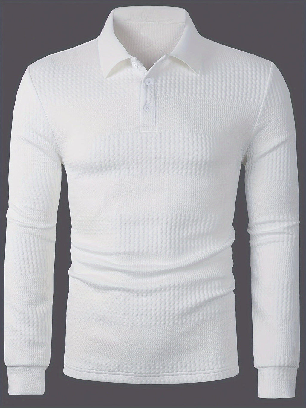 Men’s Textured Long Sleeve Henley Shirt