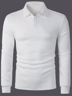 Men’s Textured Long Sleeve Henley Shirt