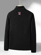Men's Fleece Zip-Up Jacket with Stand Collar