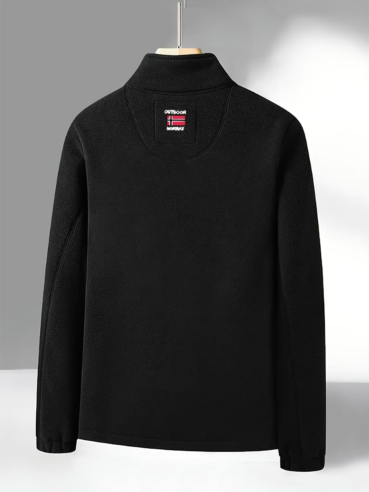 Men's Fleece Zip-Up Jacket with Stand Collar
