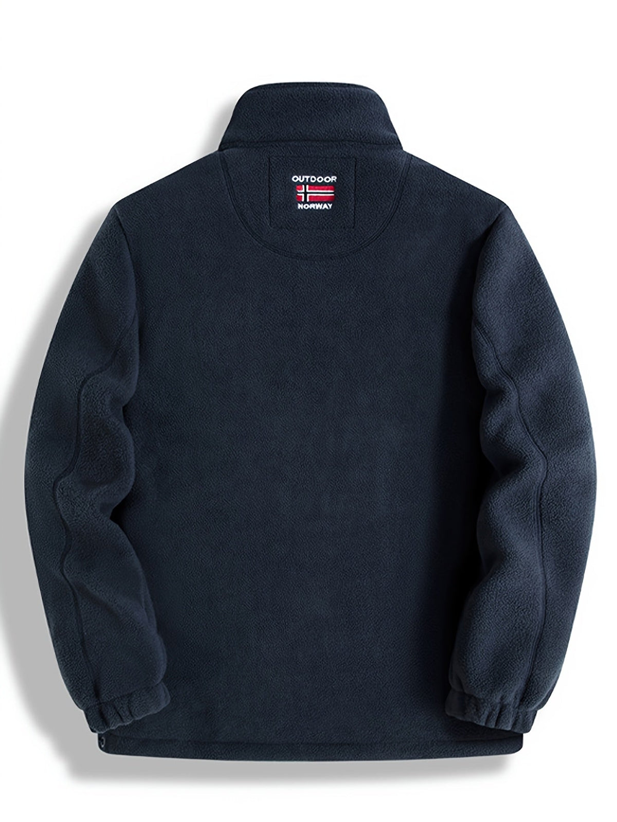 Men's Fleece Zip-Up Jacket with Stand Collar