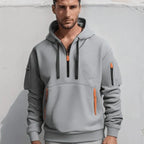 Men's Quarter Zip Hoodie with Utility Pockets