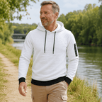 Men's Textured Pullover Hoodie with Sleeve Pocket