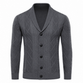 Men's Cable Knit Button Front Cardigan