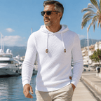 Men's Textured Knit Pullover Hoodie