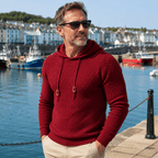 Men's Textured Knit Pullover Hoodie