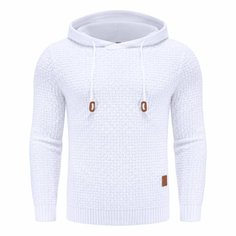 Men's Textured Knit Pullover Hoodie