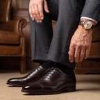 Men's Lace-Up Oxford Dress Shoes with Brogue Detailing