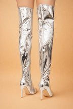 Women's Patent Knee-High Stiletto Heel Boots