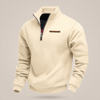 Men's Quarter-Zip Pullover with Stand Collar