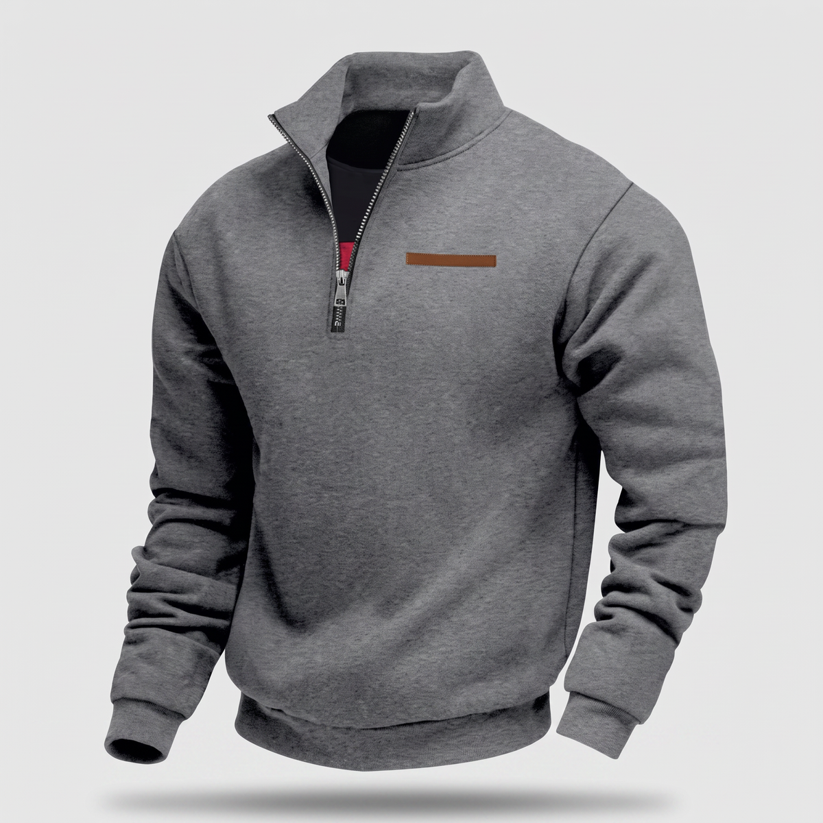 Men's Quarter-Zip Pullover with Stand Collar